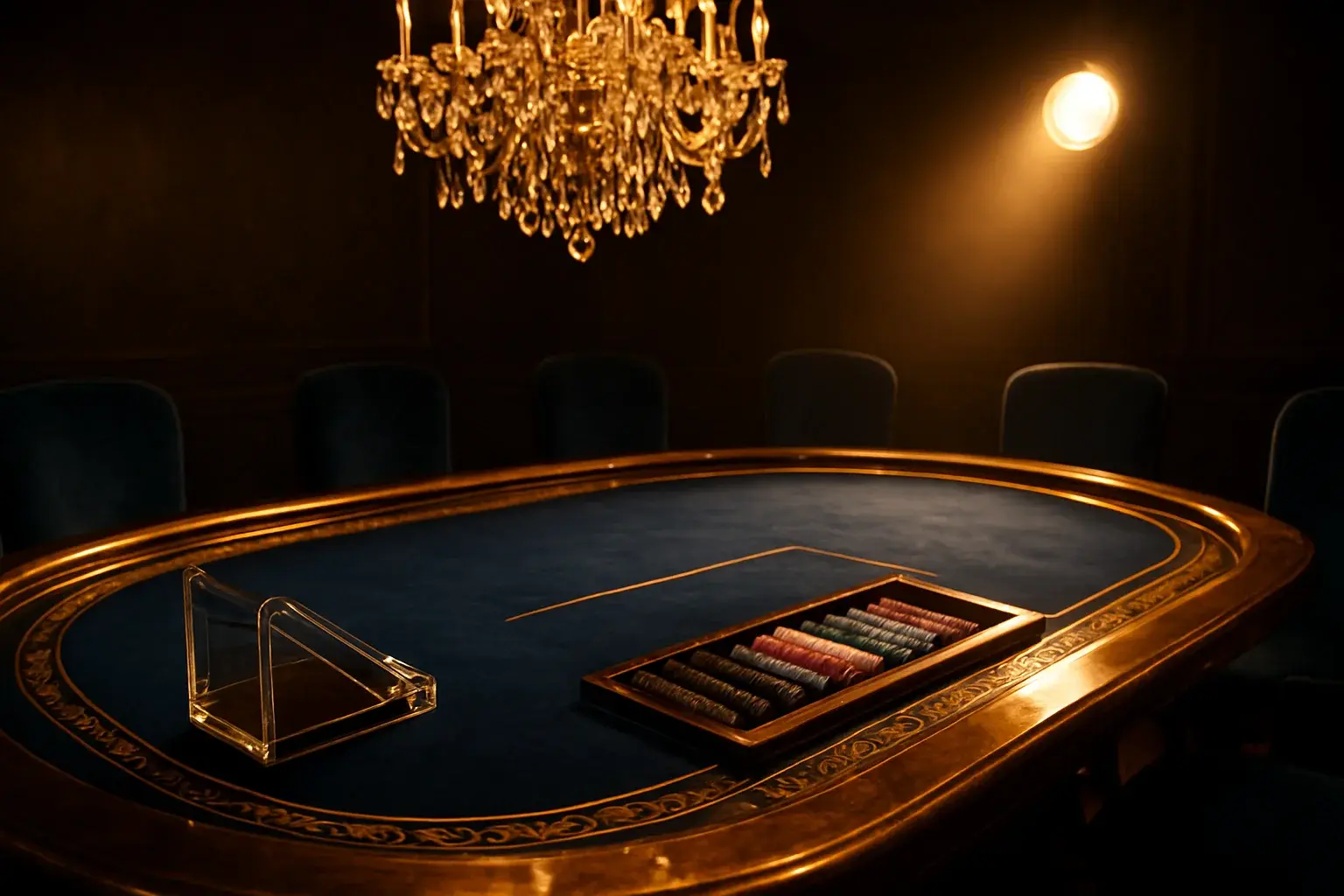 Hyperrealistic wide shot of premium live baccarat studio in the Philippines